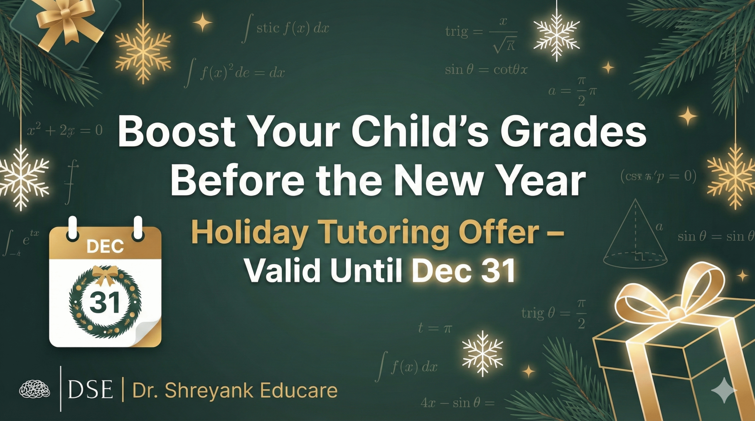 Holiday Tutoring Offer Valid Until Dec