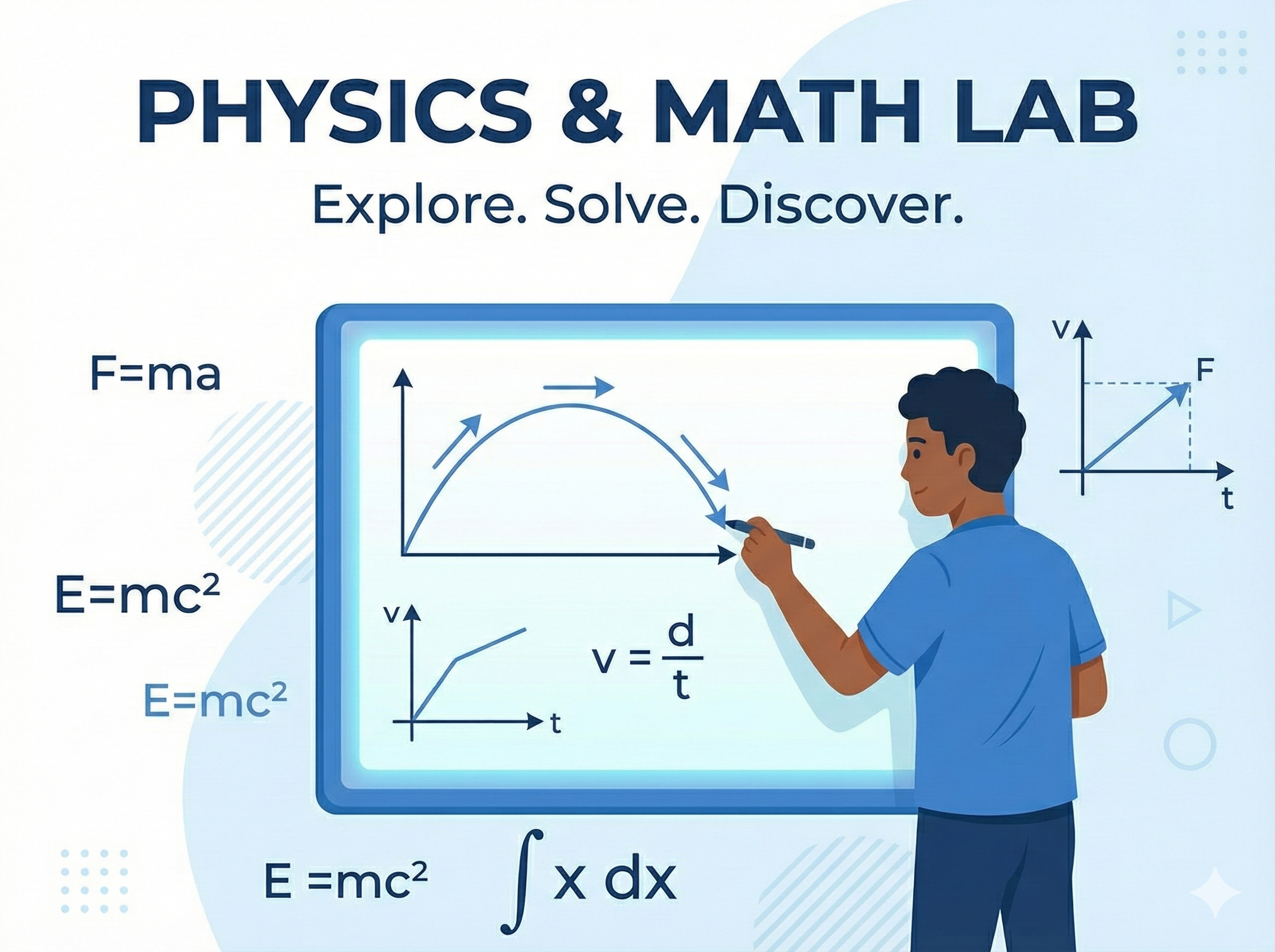 High school student solving kinematics physics problem with algebra