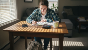 Student preparing for Canadian college entrance exams